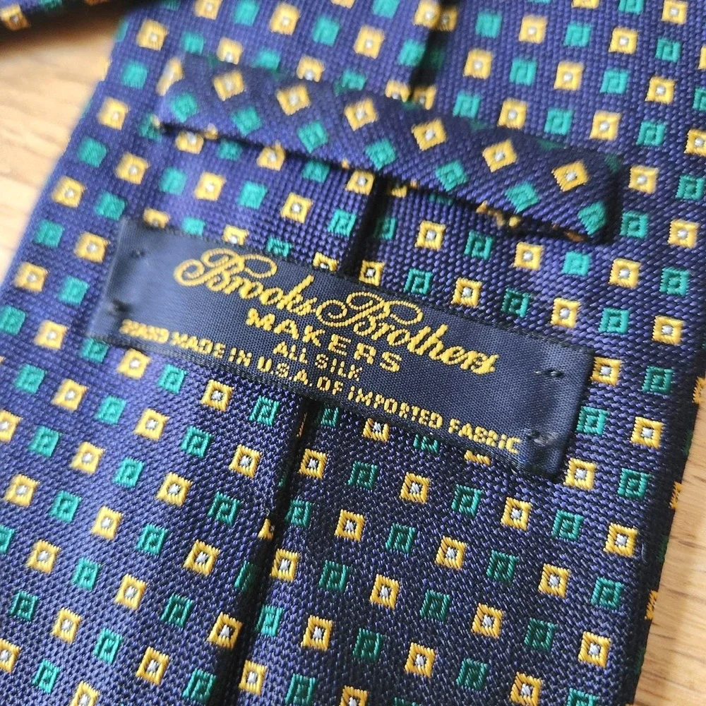 Vintage Brooks Brothers Makers Geometric Tie USA 58
